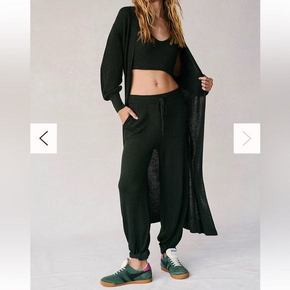 Free People Sweaters - NWOT Free People Puff Sleeve Knit Longline Floor Length Maxi Cardigan Sweater